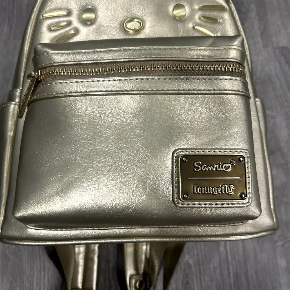 Sanrio Hello Kitty Loungefly 50th Anniversary Gold Mini Backpack